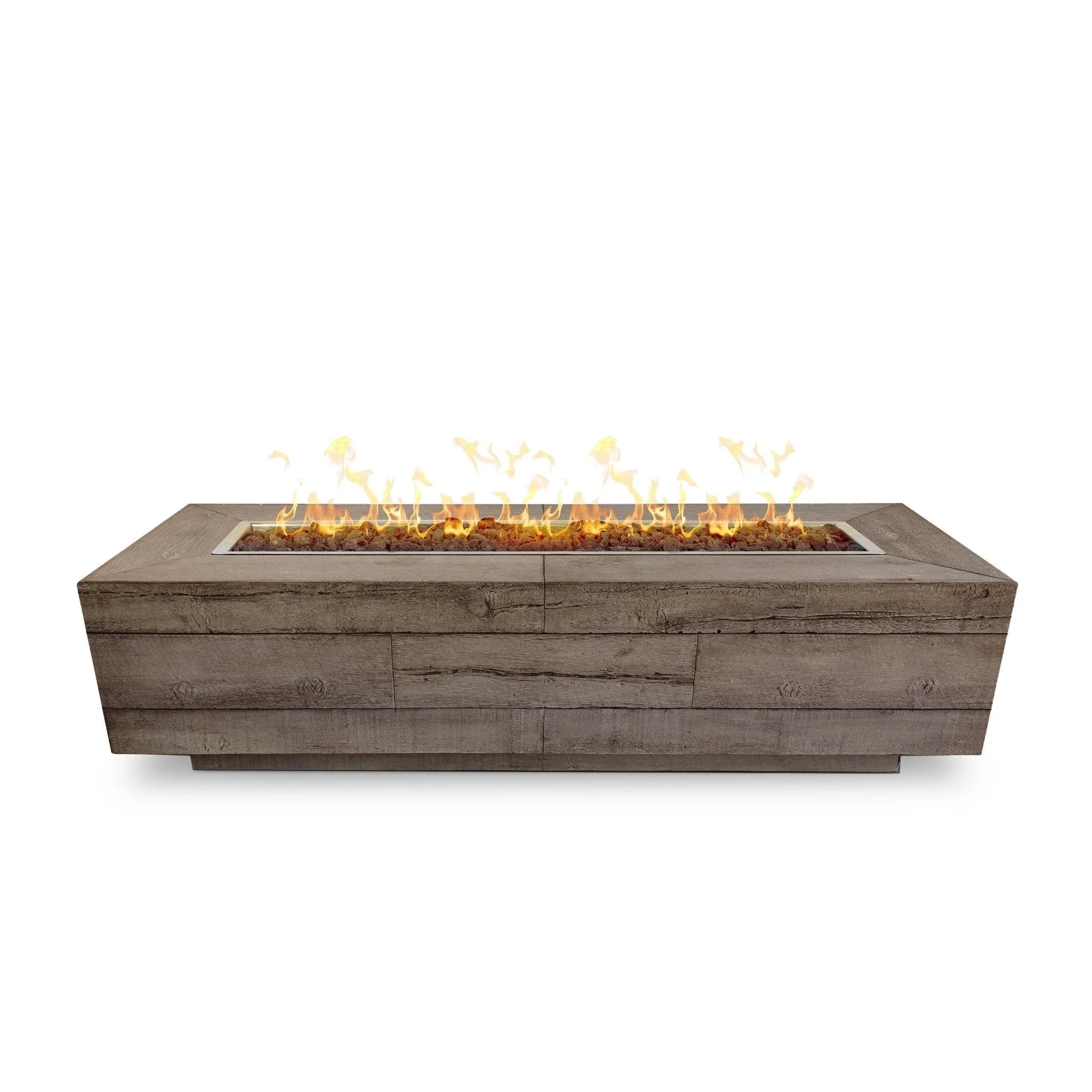 The Outdoor Plus 96" Catalina Wood Grain Concrete Gas Fire Pit - Image 4