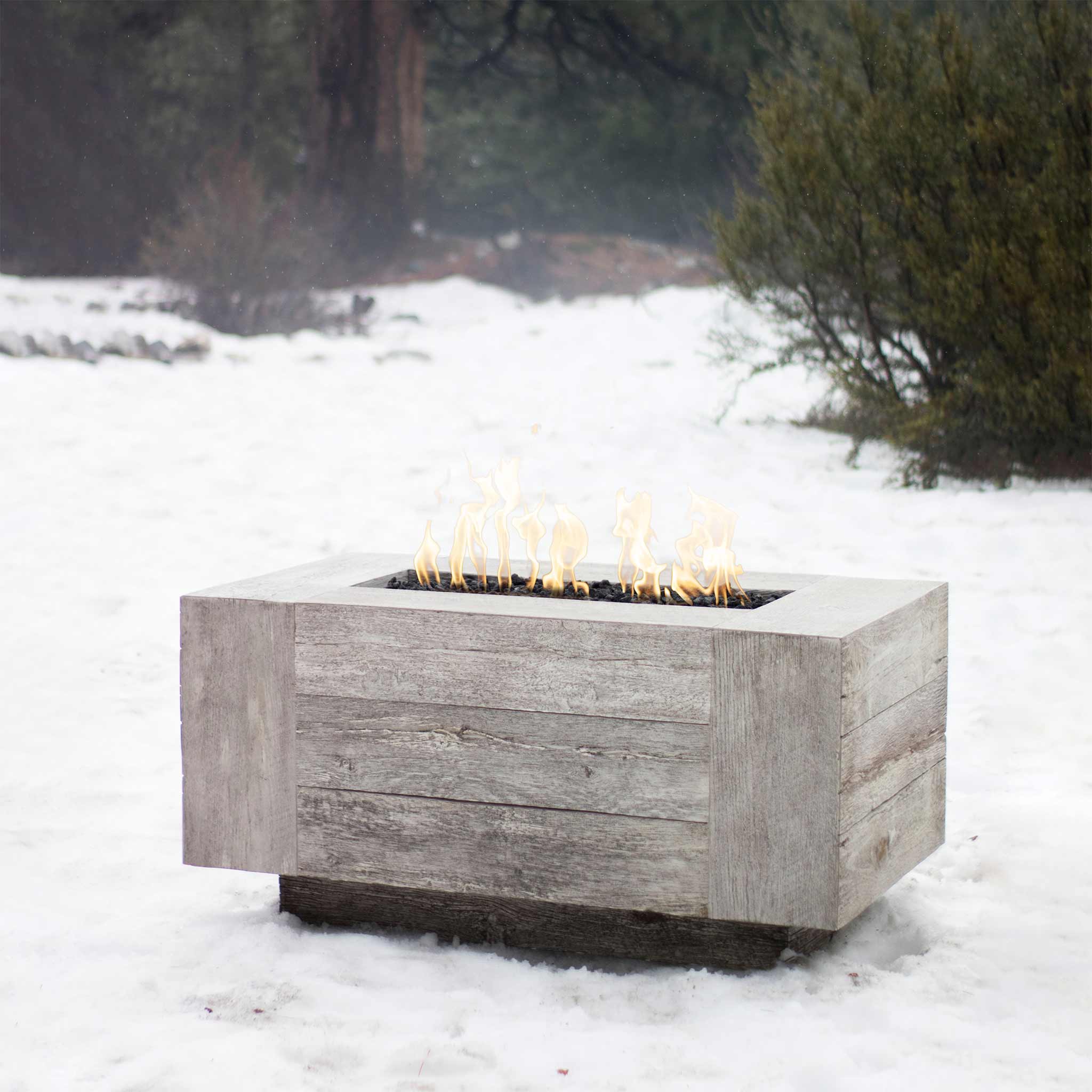 The Outdoor Plus 96" Catalina Wood Grain Concrete Gas Fire Pit - Image 6