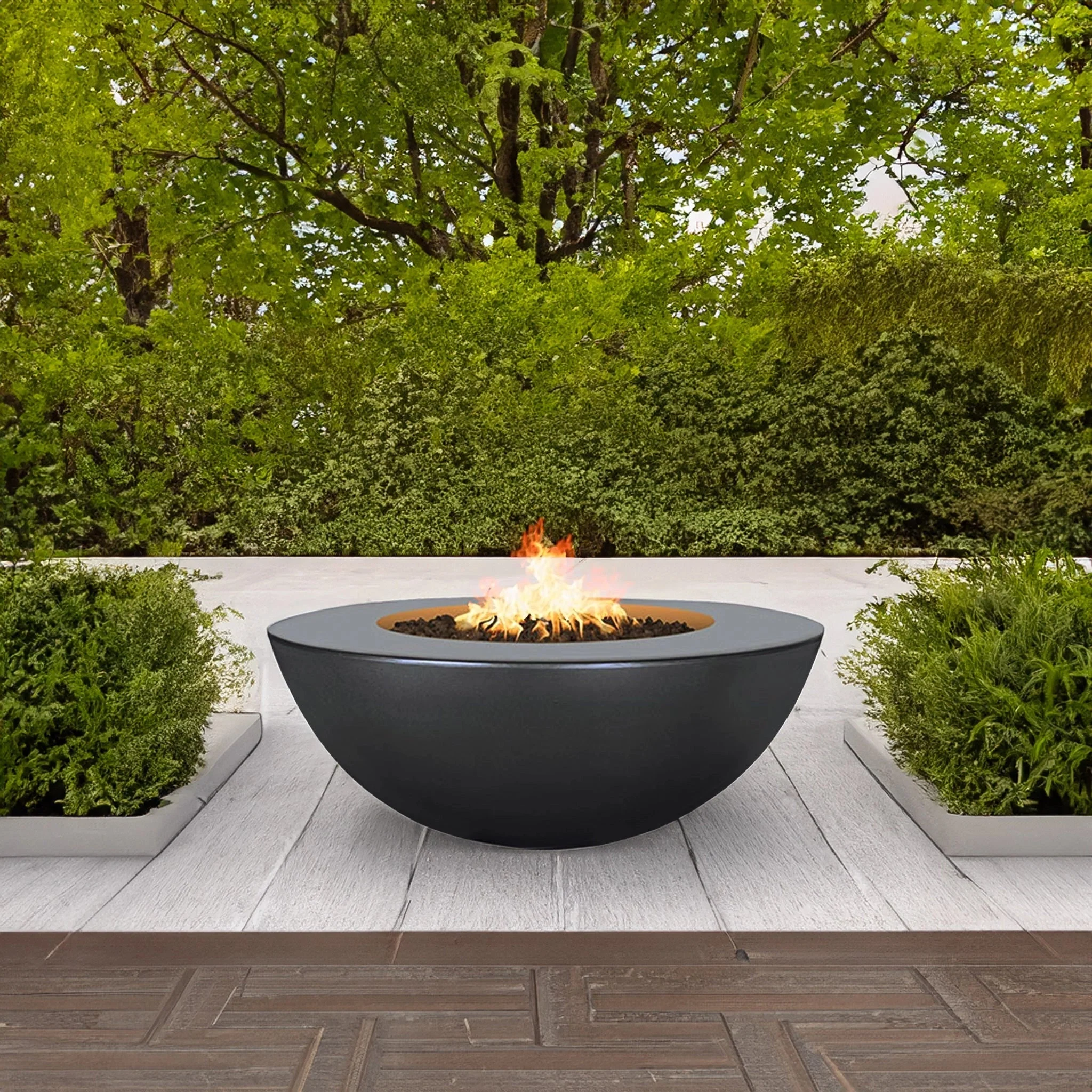 The Outdoor Plus 48" Sedona Wide Ledge Concrete Gas Fire Pit - Image 19
