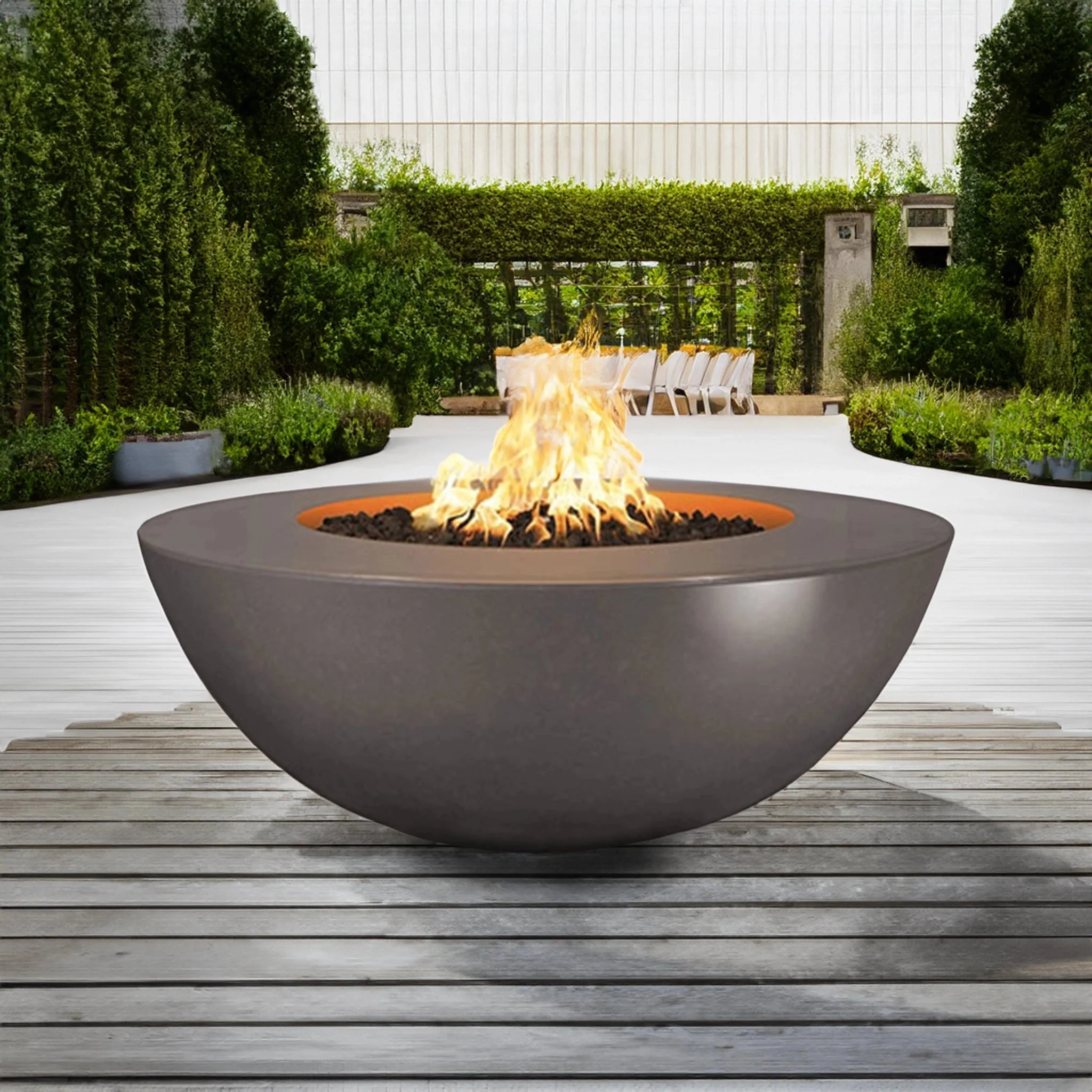The Outdoor Plus 48" Sedona Wide Ledge Concrete Gas Fire Pit - Image 20