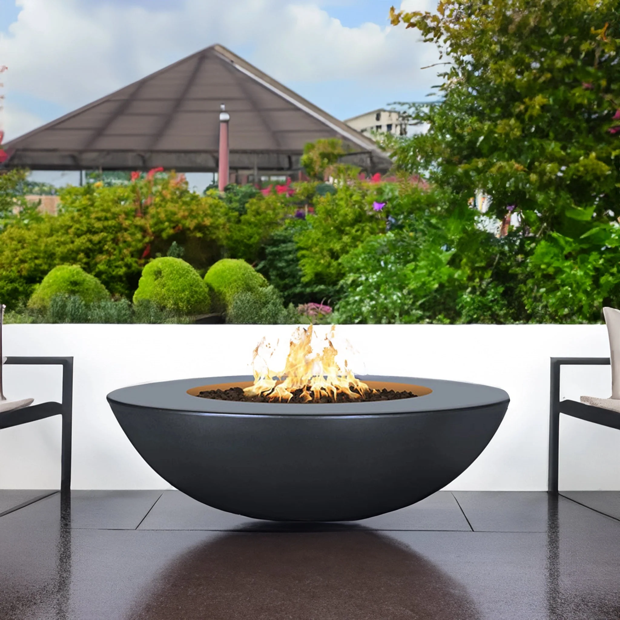 The Outdoor Plus 60" Sedona Wide Ledge Concrete Gas Fire Pit - Image 38