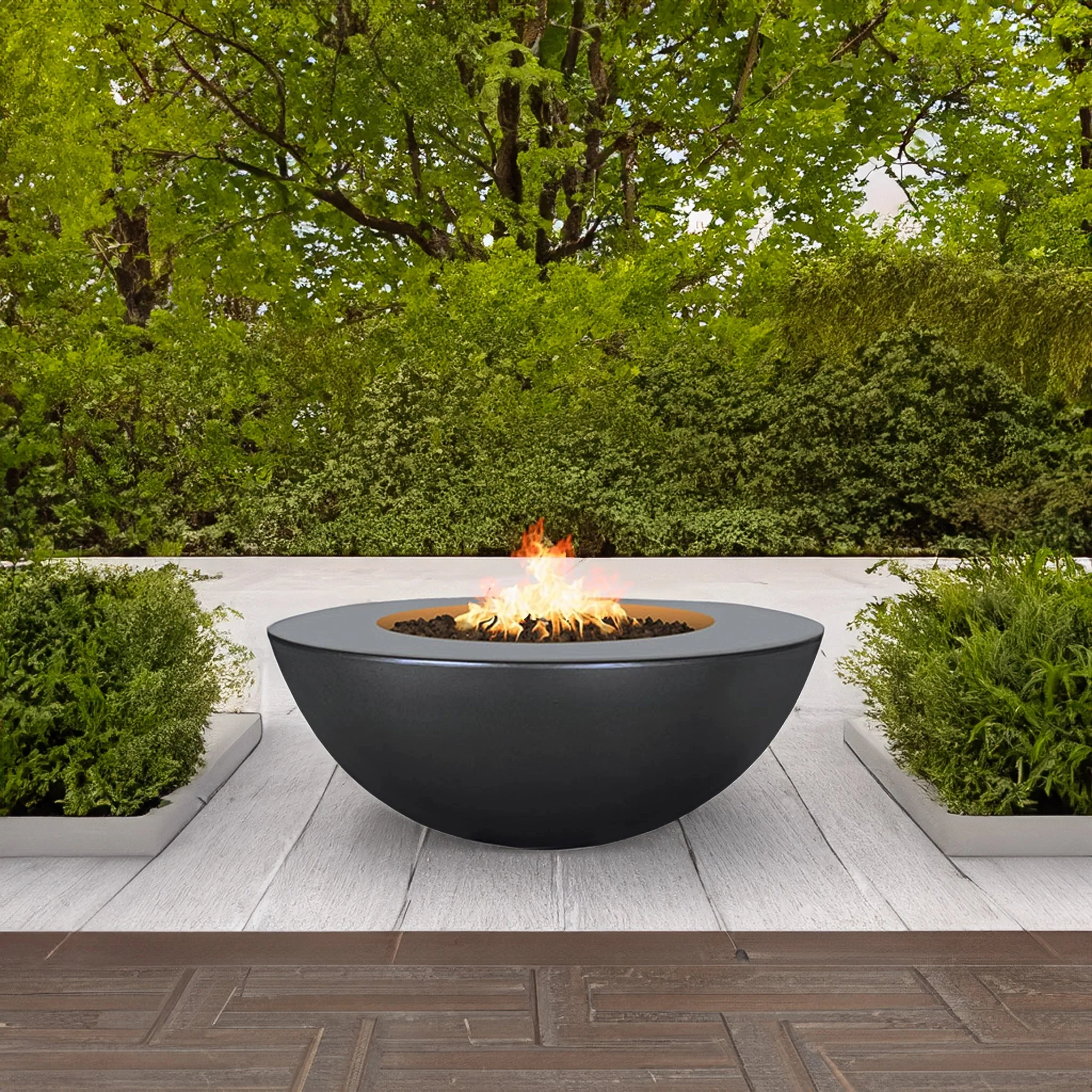The Outdoor Plus 60" Sedona Wide Ledge Concrete Gas Fire Pit - Image 39