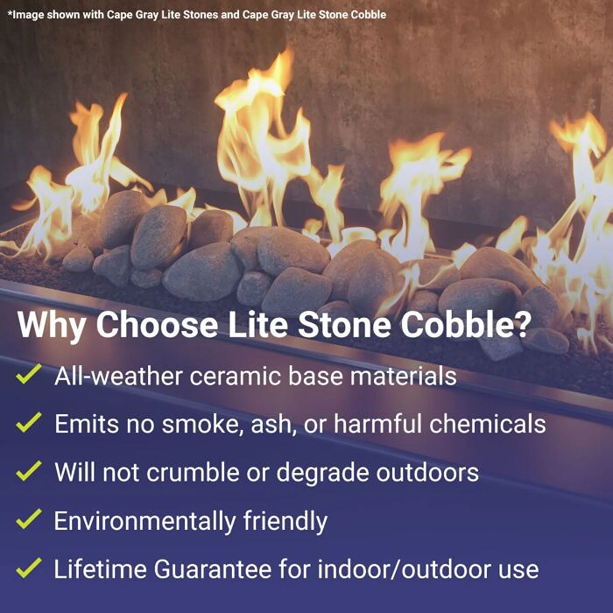 Thunder Gray Lite Stone Cobble - Set of 12 by American Fire Products - Image 7