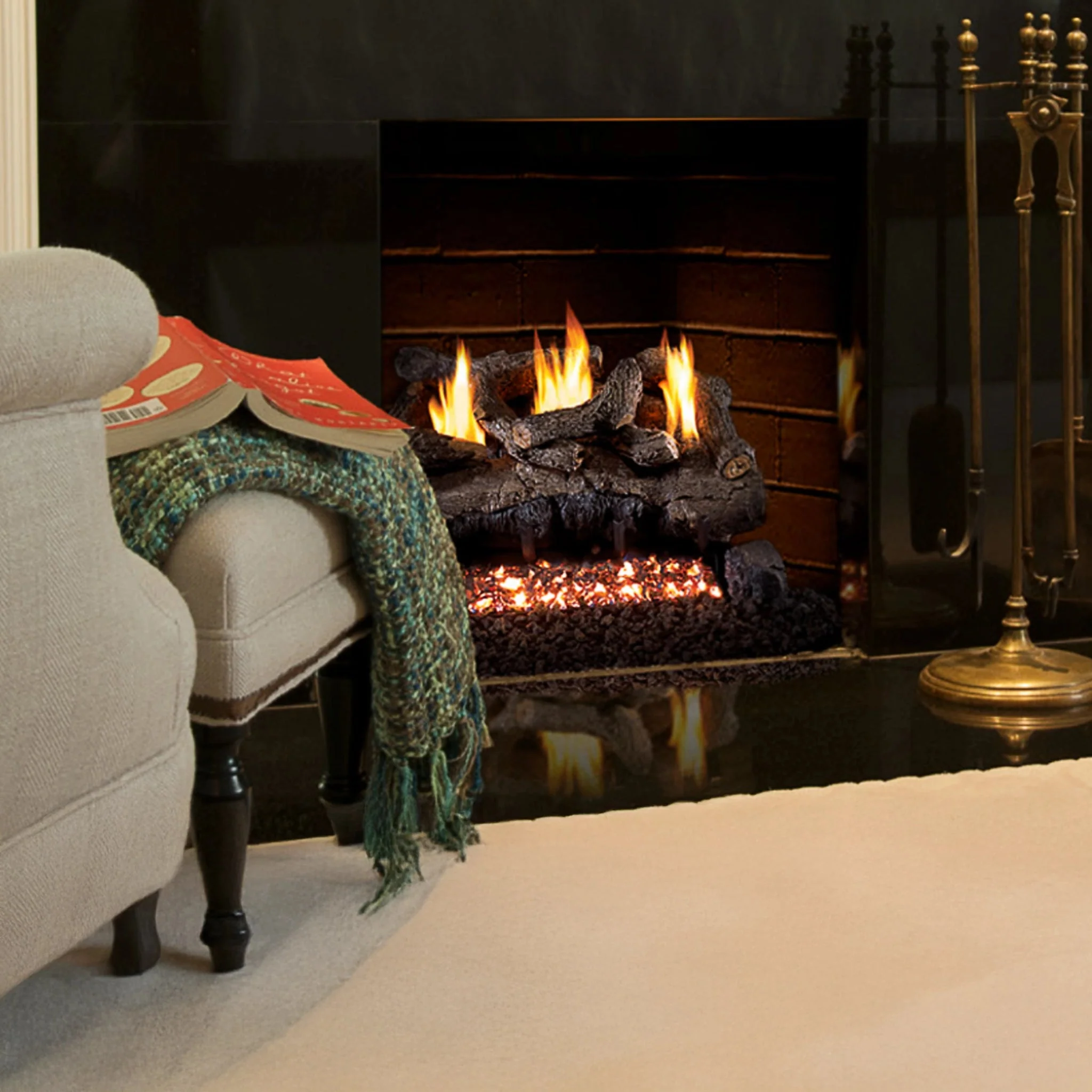 Vent-Free Designer Gas Logs Golden Oak by Real Fyre - Image 4