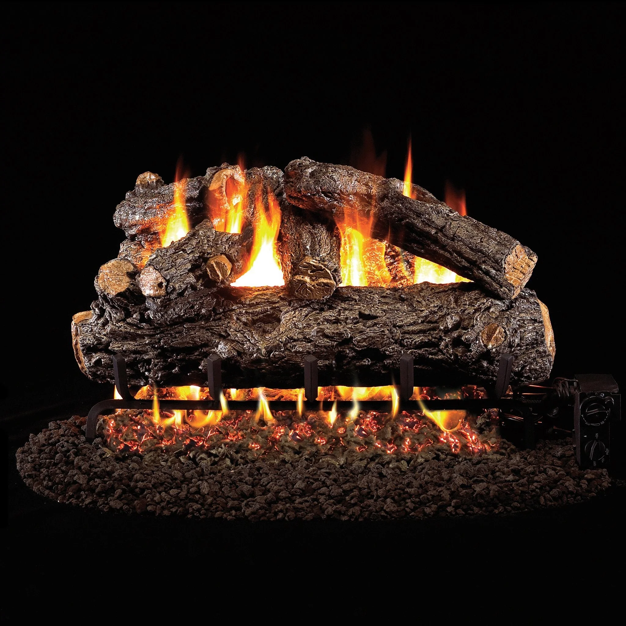 Vented Designer Gas Logs Rustic Oak by Real Fyre - Image 4