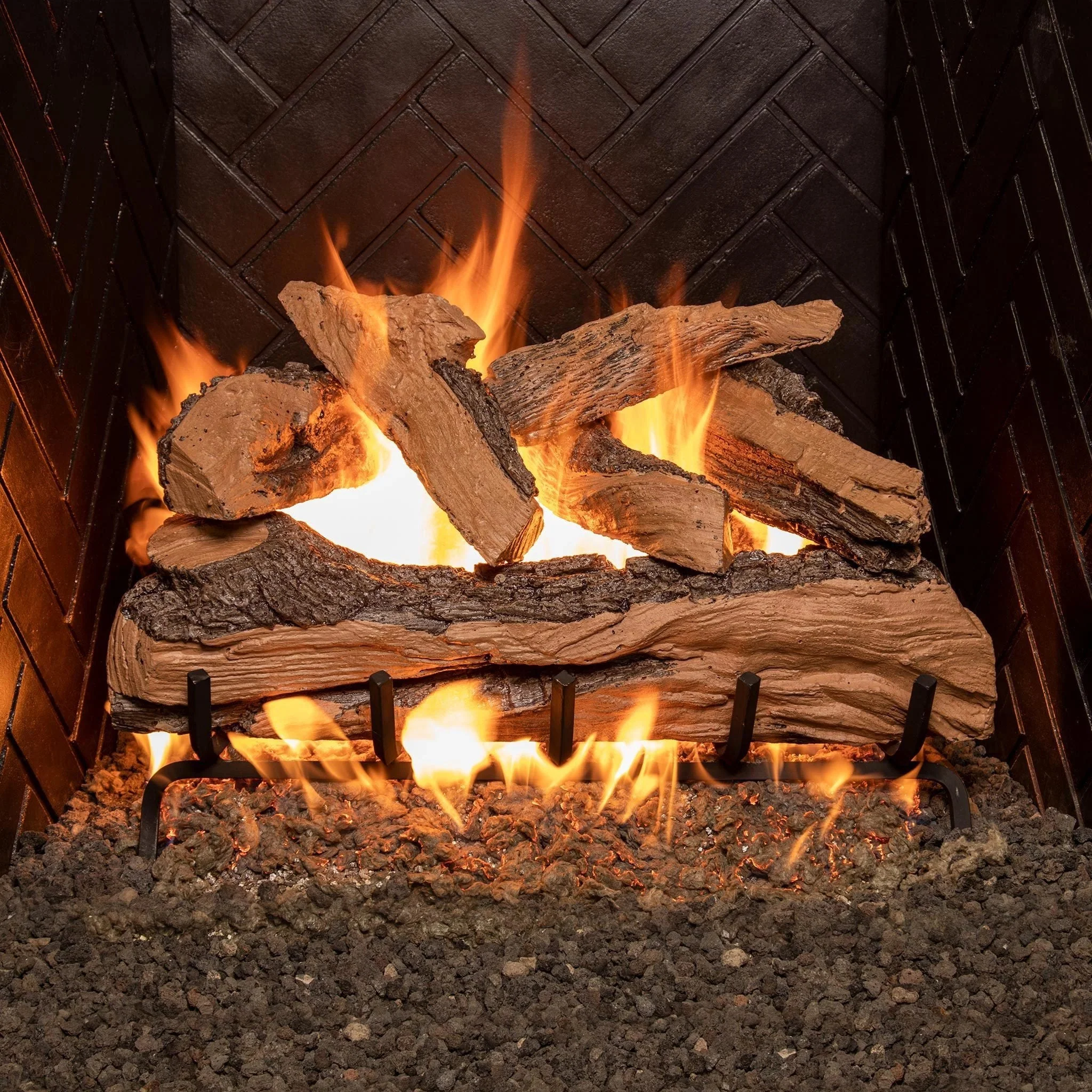 Vented Designer Plus Gas Logs Split Oak by Real Fyre - Image 3