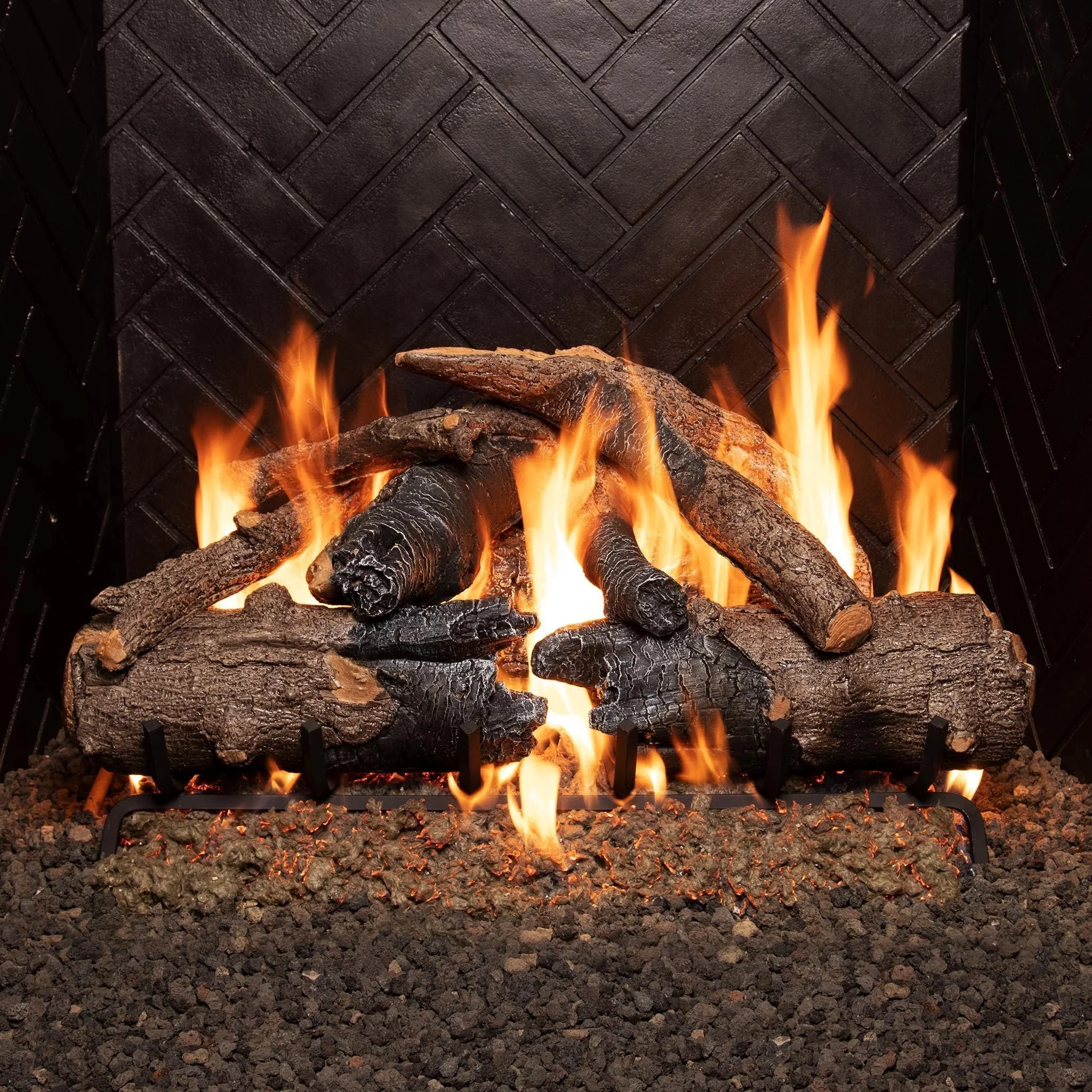 Vented Gas Logs Charred American Oak by Real Fyre - Image 10