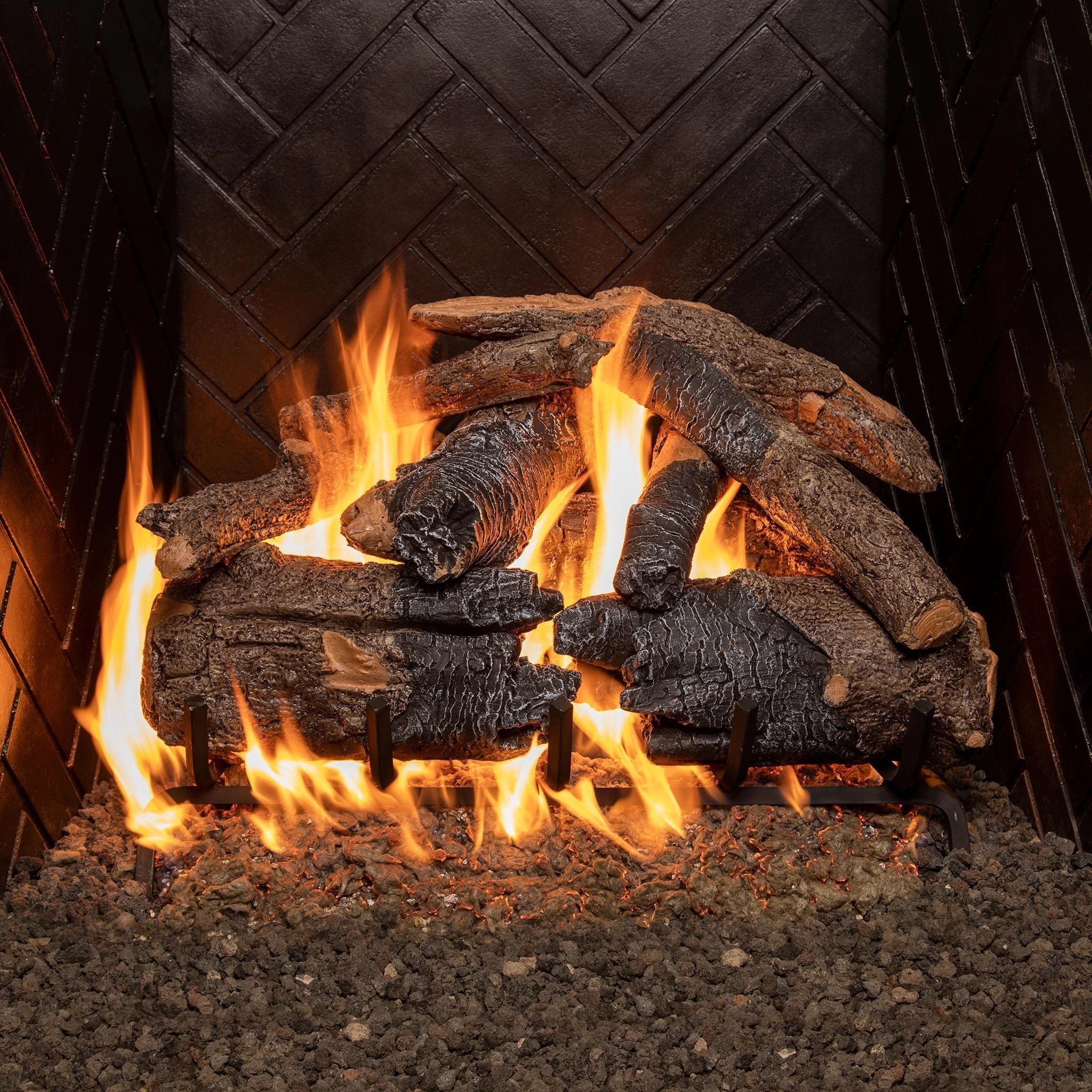 Vented Gas Logs Charred American Oak by Real Fyre - Image 6