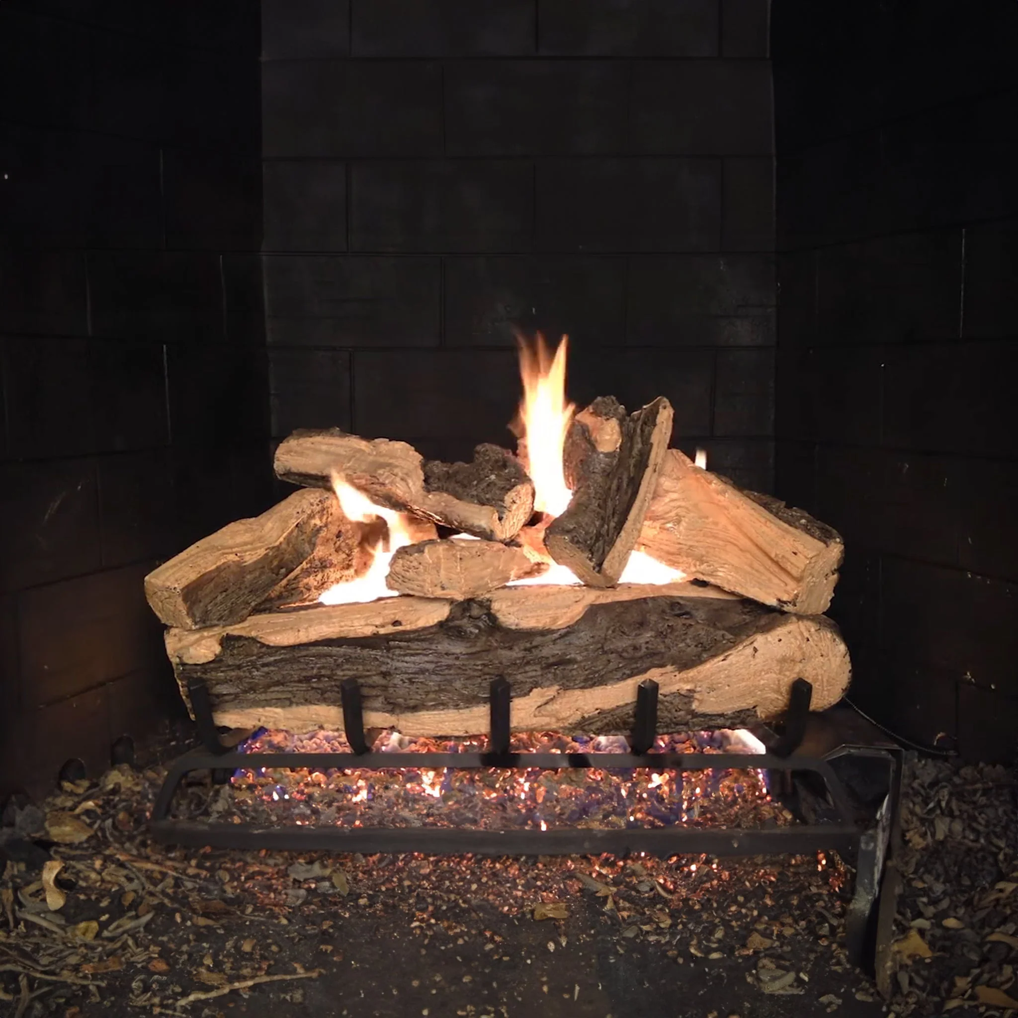 Vented Gas Logs Charred Rugged Split Oak by Real Fyre - Image 5
