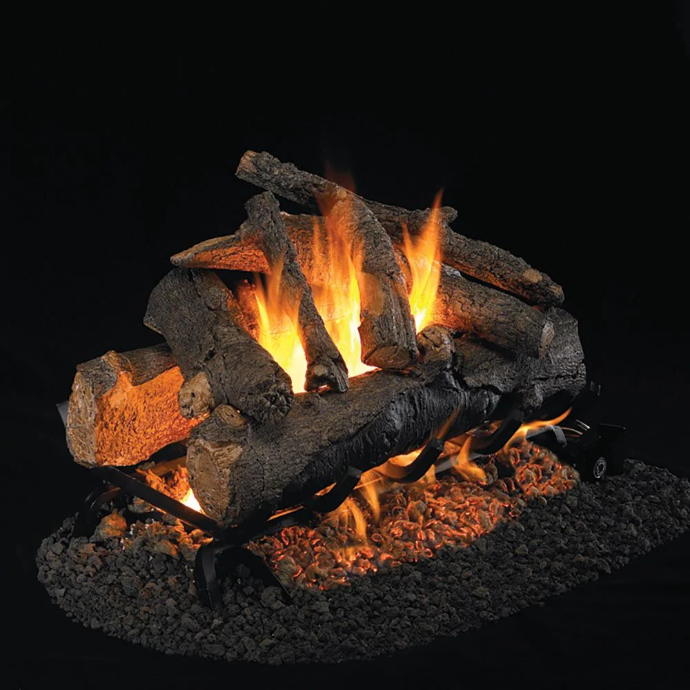 Vented See-Thru Gas Logs Charred American Oak by Real Fyre - Image 4