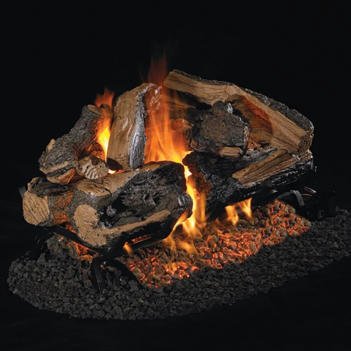 Vented See-Thru Gas Logs Charred Rugged Split Oak by Real Fyre - Image 4